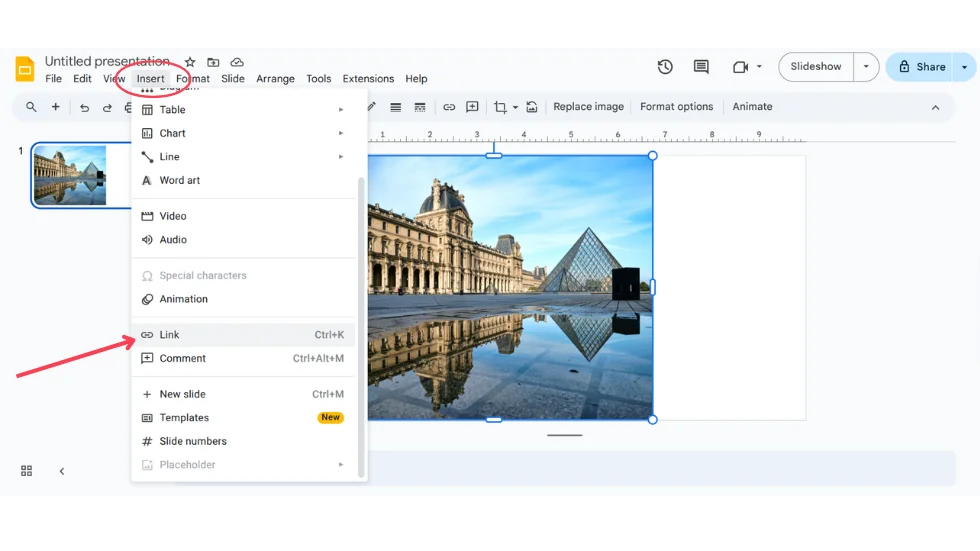 Insert Link Google Slides