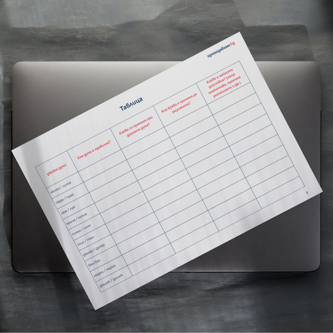 Prepodavame.bg_4kl_BEL_PBO Misiq Otkliuchi koda na pravilnite dumi_RL - Tablica s dvoiki dumi