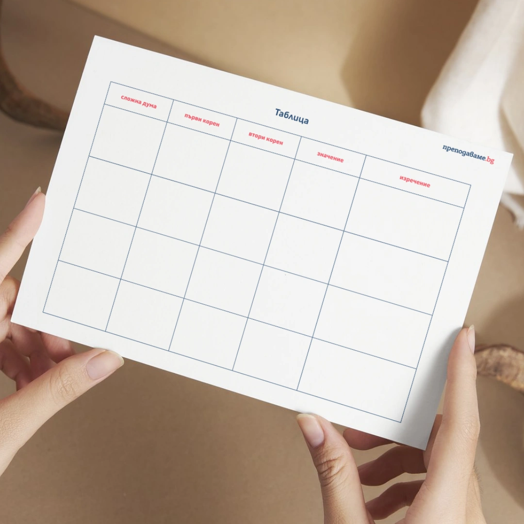 Prepodavame.bg_4kl_BEL_PBO Slojnite dumi - ezikov puzel_RL - Tablitsa za grupovata deinost