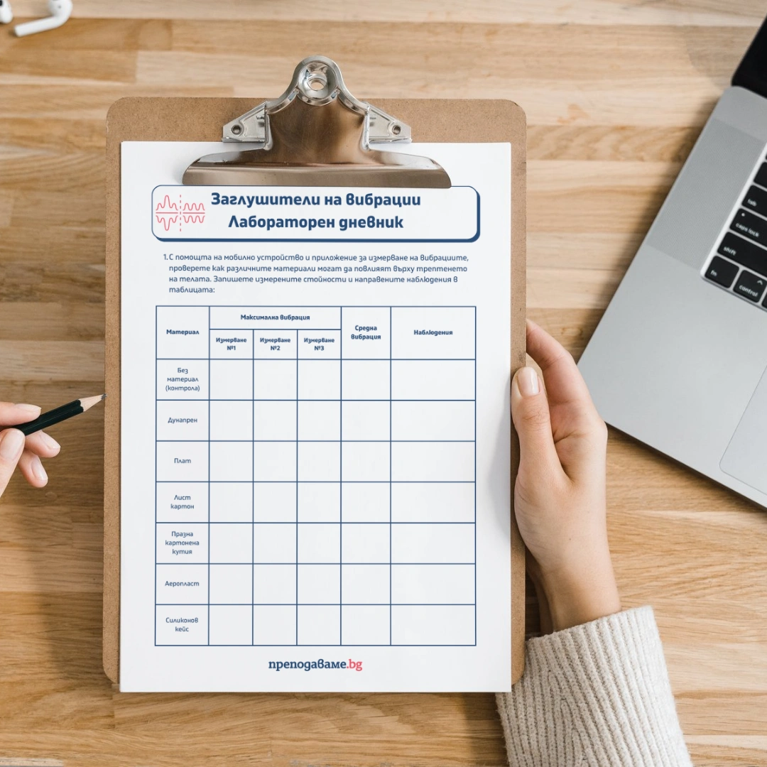 Prepodavame.bg 9kl FIZIKA PBO Zaglushiteli na vibratsii RL Laboratoren dnevnik