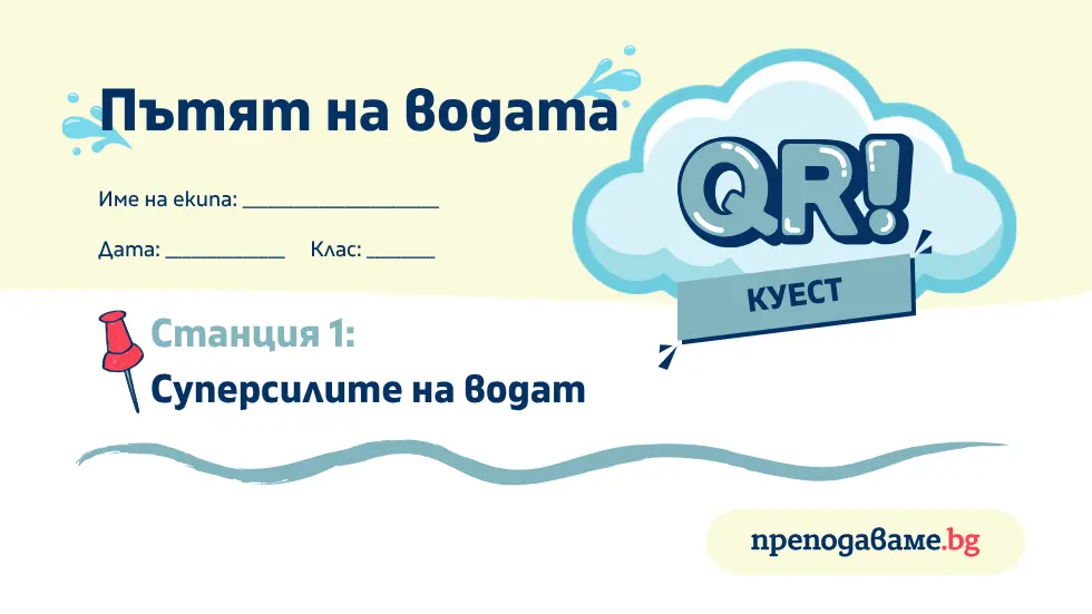 Визуализация на карта на викторината постветена на Световния ден на водата. STEM STEAM вода