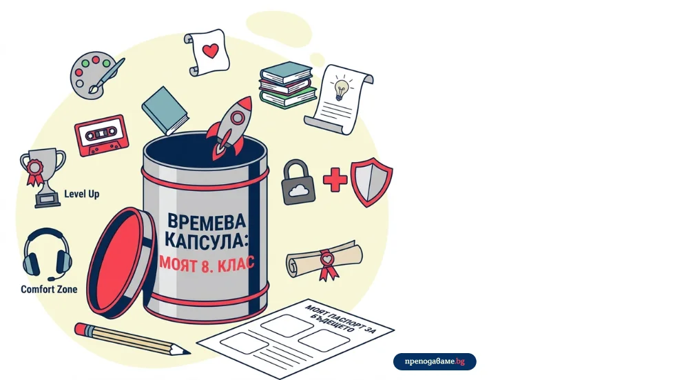 Изработване и попълване на времева капсула от ученици.